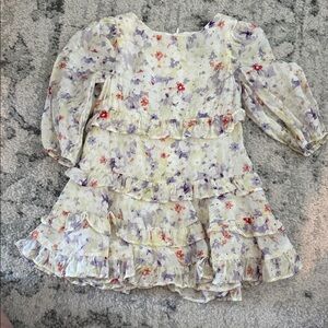 Bardot Floral Kids Dress - Cream, Purple, Red